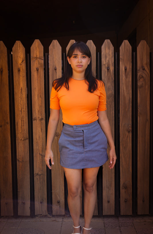 Falda Julieta celeste
