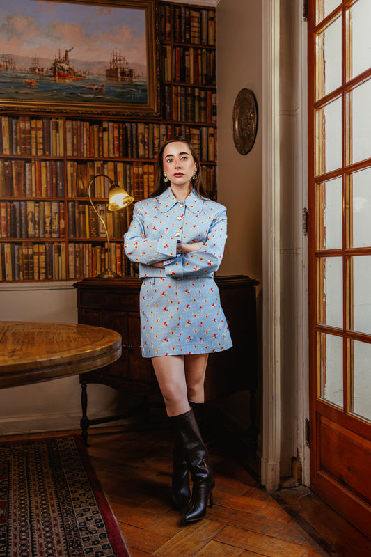 Falda Luisa Celeste