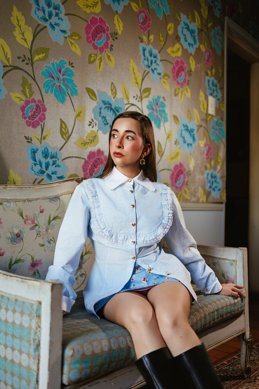 Camisa Nicolina Celeste